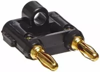 Gold Double Banana Plug - Black